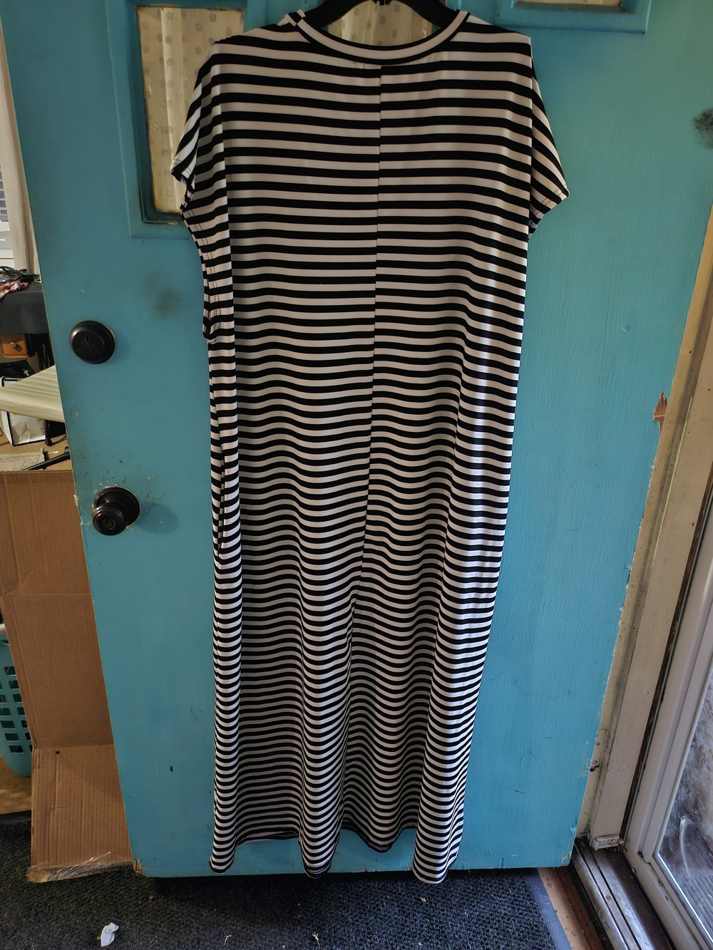 SHEIN Black and White Striped Maxi Dress